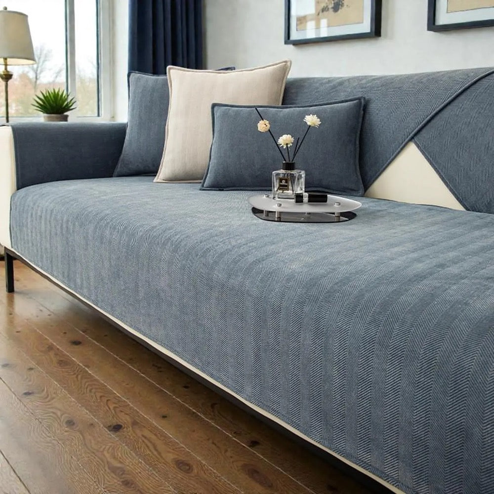 Non-Slip Couch Cover / Washable Sofa Cover / Chenille Couch Cover / All-Season Sofa Protection / Home Decor