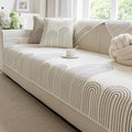 Embroidered 100% Cotton Sofa Cushion Cover: Anti-Slip Couch Protector