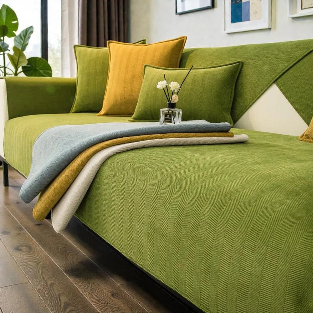 Non-Slip Couch Cover / Washable Sofa Cover / Chenille Couch Cover / All-Season Sofa Protection / Home Decor
