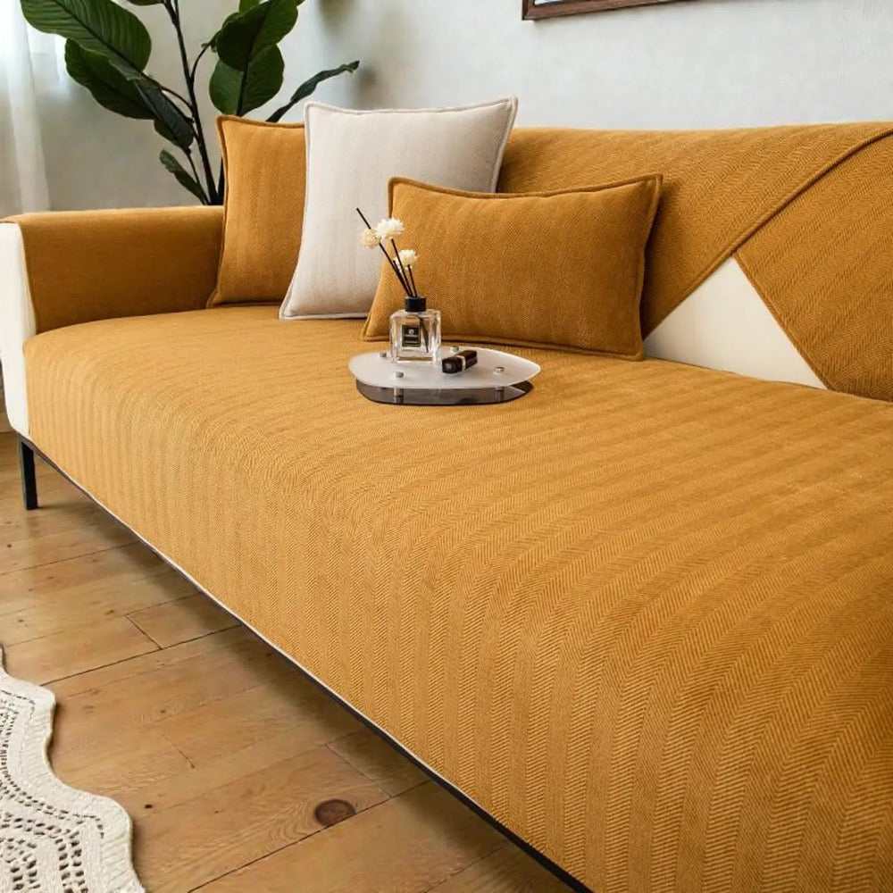Non-Slip Couch Cover / Washable Sofa Cover / Chenille Couch Cover / All-Season Sofa Protection / Home Decor