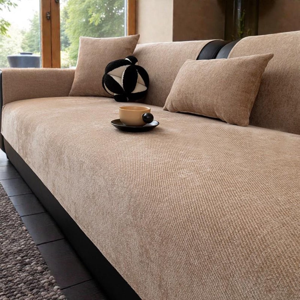 Non-Slip Couch Cover / Soft Chenille Sofa Cover / Modern Minimalist Sofa Cushion Cover / All-Season Sofa Protection / Living Room Decor