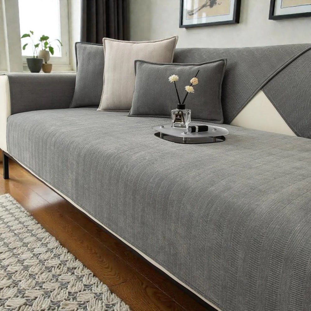 Non-Slip Couch Cover / Washable Sofa Cover / Chenille Couch Cover / All-Season Sofa Protection / Home Decor